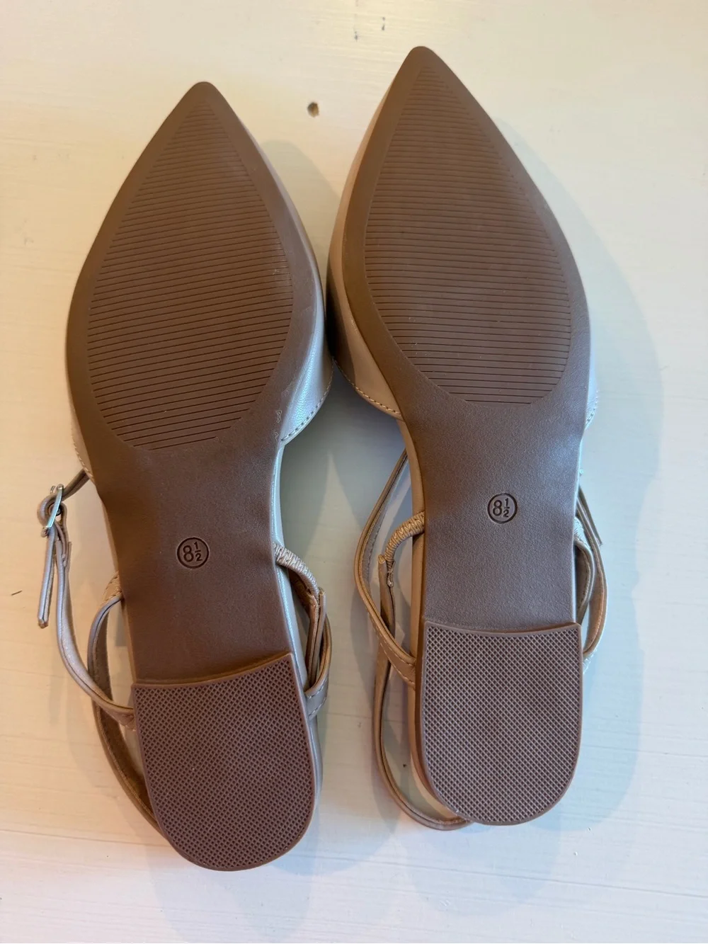 Journee Collection Taupe Pointed Toe Ankle-Strap Flats